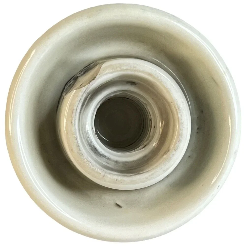 Ceramic White Glazed Knox Insulator Saddle Top Telephone Wire VTG Porcelain Chip